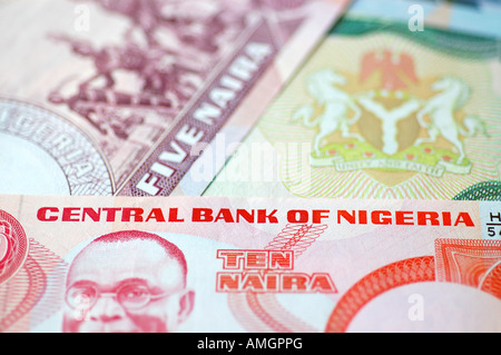 Argent - naira nigérian et un bureau de notes Banque D'Images