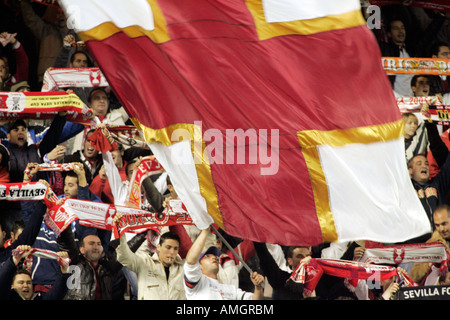 Sevilla FC fans. Banque D'Images