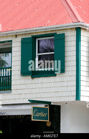 Boutique Cartier signe Gustavia St Barts Banque D'Images