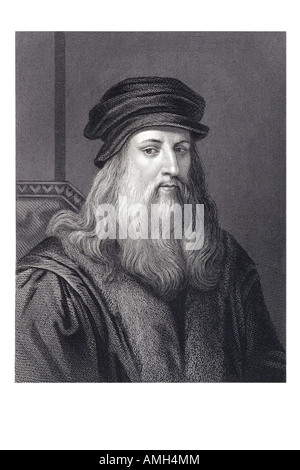 Léonard De Vinci 1452 1519 Italien artiste florentin Leonardo di ser Piero da Vinci ingénieur mathématicien chercheur mathématicien je Banque D'Images