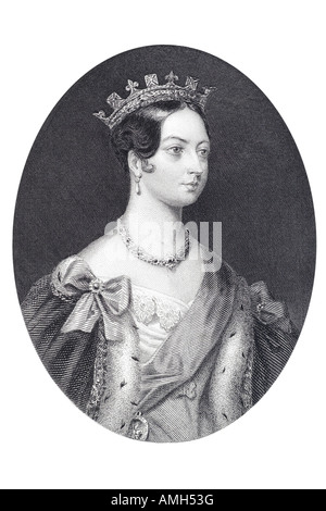 La reine Victoria Alexandrina 18191901 Jeune femme Royaume-Uni Grande-Bretagne et Irlande première impératrice des Indes monarque britannique Banque D'Images