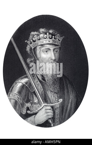 Le roi Édouard III d'Angleterre 1312 1377 épée monarques anglais Moyen-Âge l'autorité royale Royaume puissance militaire anglais parli Banque D'Images