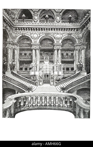 Grand escalier du Palais Garnier l'Opéra de Paris escalier conçu Charles Garnier de Paris Paris France Franco Français Banque D'Images