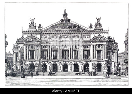 Grand Opéra Opéra Palais Garnier Paris façade Vue de face La Société Divertissement Loisirs Cinéma Culture Musique architectur Banque D'Images