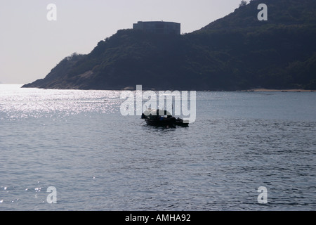 Junk bateau sur l'eau par Lamma Island Hong Kong Banque D'Images