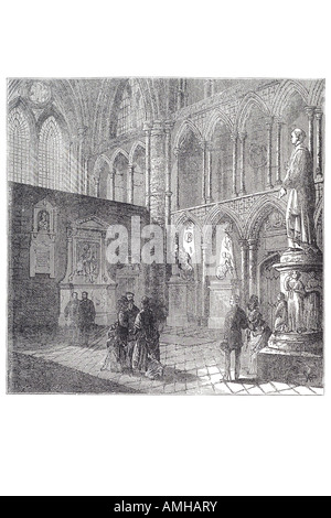 1830 poets corner de l'abbaye de Westminster à l'intérieur de l'intérieur de l'église chrétienne religion modifier culte London Greater capitale Angleterre E Banque D'Images