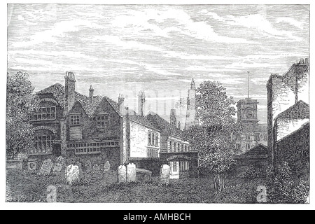 1810 grammar school st saint Sauveur olave rive sud anglicane Tamise Southwark Tooley Street église paroissiale cimetière éducation Banque D'Images