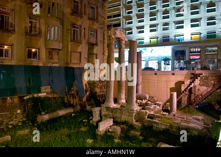 Colonnes romaines, au centre-ville, Beyrouth Liban Banque D'Images