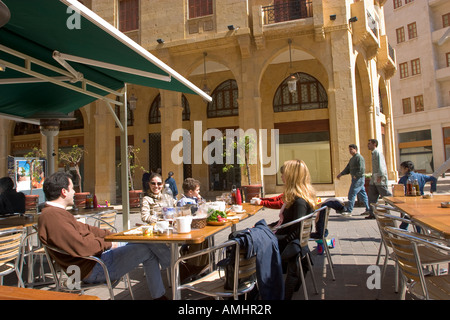 Cafe au centre-ville, Beyrouth Liban Banque D'Images