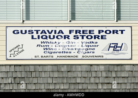 Franchise liquor store sign Gustavia St Barth Banque D'Images