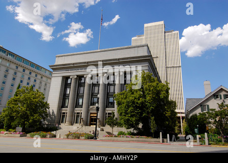 Immeuble de bureaux administratifs officiels de l'Église de Jésus-Christ des Saints des Derniers Jours, à Salt Lake City Utah UT Banque D'Images