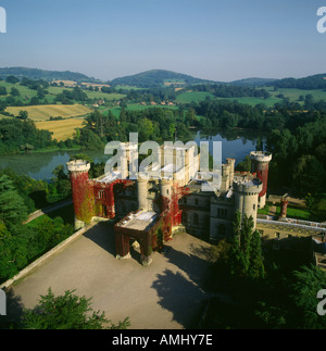 Eastnor Castle Lake Herefordshire UK Vue aérienne Banque D'Images