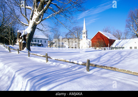 Église de Peacham VT dans la neige en hiver Banque D'Images