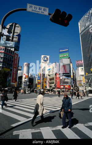 Japon Tokyo Shibuya Crossing Banque D'Images