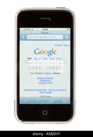 Découpe Apple iPhone appareil cellulaire google Internet précurseur Banque D'Images