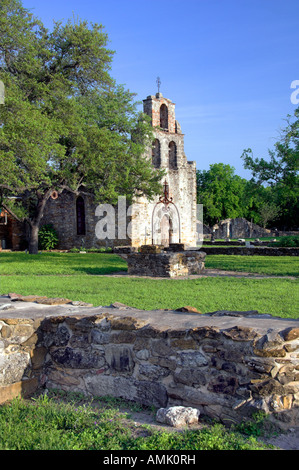 La Mission Historique Espagnol San Francisco de la Espada bâtiments à San Antonio (Texas) États-Unis Banque D'Images