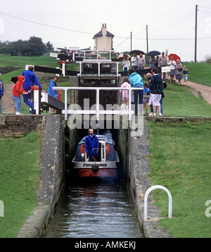 D'une saisie de Foxton Locks sur le Grand Union Canal près de Market Harborough, Leicestershire. Banque D'Images