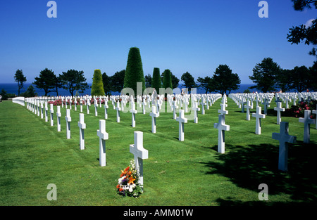 France Normandie cimetière militaire américain d'Omaha Beach Banque D'Images