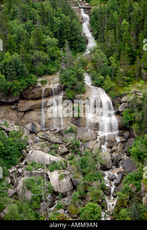 Pitchfork Falls Route du Klondike Sud Col blanc Alaska Skagway AK United States US Banque D'Images