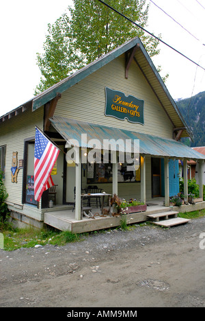 Boutiques Magasins dans Hyder AK Alaska United States US border avec Stewart BC British Columbia Canada Banque D'Images