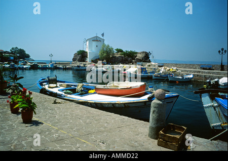 Skala Sikamias Mer du Nord de l'île grecque de Lesbos Lesbos, Grèce Europe Banque D'Images
