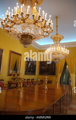 Salle à manger dans le Palais Royal de La Granja de San Ildefonso Zamora province Espagne Banque D'Images