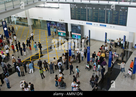 Salon du hall des arrivées de l'Aéroport International de Hong Kong HKG Banque D'Images