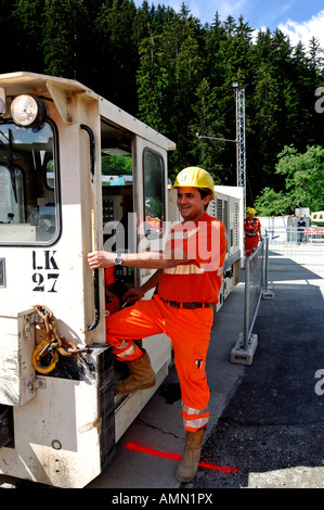 Les tunnels alpins gate de Sedrun (Ch) Banque D'Images