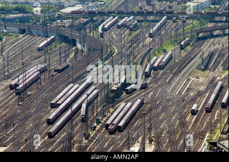 Système de la voie à la gare centrale de Francfort sur le Main, Allemagne Banque D'Images