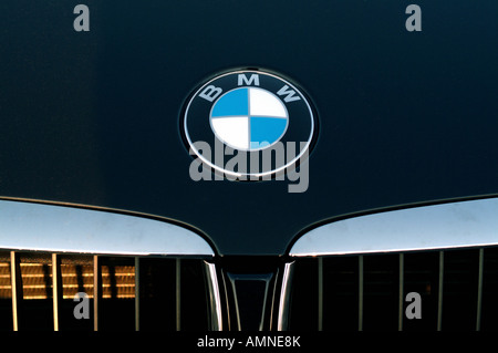 BMW-logo au niveau de la cagoule Banque D'Images