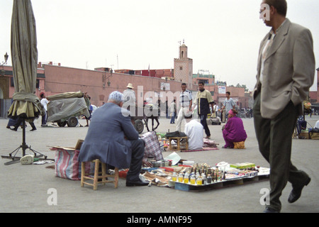 Place Djemaa el Fina Maroc Marrakech Banque D'Images