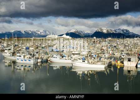 HOMER ALASKA PORT BATEAU BATEAUX DE PÊCHE colorés Banque D'Images