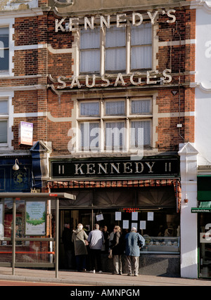 Kennedys Sausage shop Bromley London England UK. Maintenant hors de l'entreprise. Banque D'Images