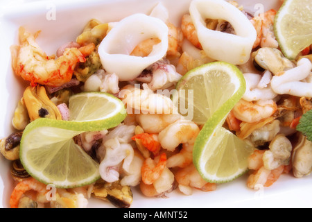 Salade de fruits de mer, close-up Banque D'Images