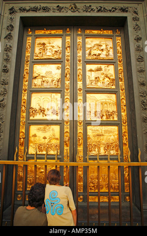 Baptistère de Florence, les portes du paradis, Porta del Paradiso, Italie Banque D'Images