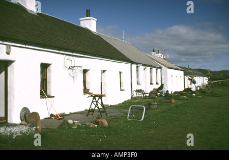 Chalets traditionnels des mineurs sur Easdale island en Ecosse Banque D'Images