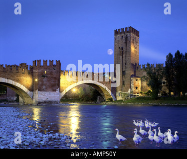 Il - Verona : Ponte di Castel Vecchio Banque D'Images