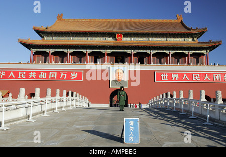 La porte Tiananmen, l'une des portes de la Cité interdite à Pékin, Chine Banque D'Images