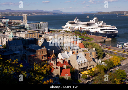 Vieux Port vu à partir de la Terrasse Dufferin, la Terrasse Dufferin, dans le Vieux Québec, ville de Québec, Québec, Canada. Site du patrimoine mondial de l'UNESCO Banque D'Images