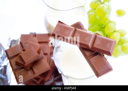 Lait et Chocolat Banque D'Images