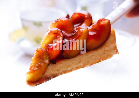 Un morceau de gâteau aux prunes Banque D'Images