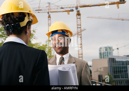 African Woman wearing hard hats Banque D'Images