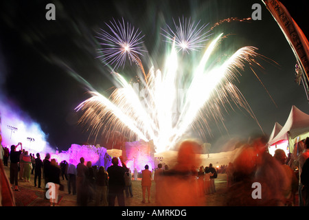 D'artifice lors d'une célébration, Dubai, Émirats Arabes Unis Banque D'Images