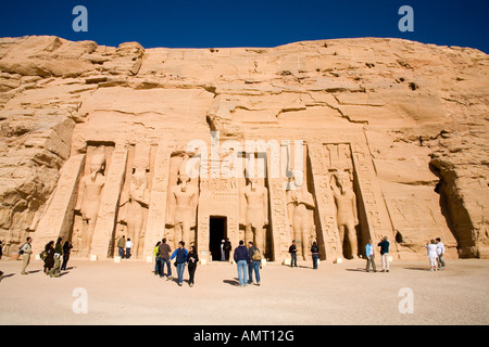 Le site archéologique du temple d'Hathor à Abou Simbel Banque D'Images