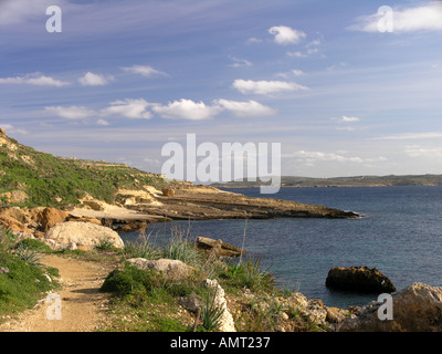 Vue à partir de la Méditerranée vers Malte Gozo Banque D'Images