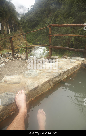 Jungle hot springs à Colcapampa en route des ruines de Choquequirao à Machu Picchu Banque D'Images