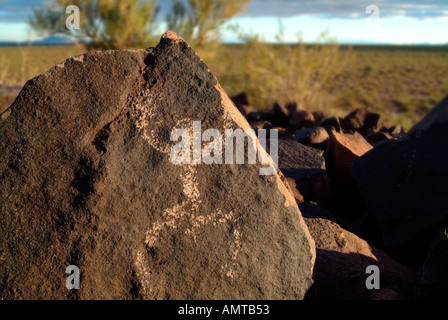 Un Hohokum sur un site de pétroglyphes indiens en Arizona près de Tucson connu comme Inscription Hill Banque D'Images