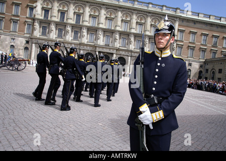 Parade, Palais de Stockholm, Stockholm, Suède, Stadsholmen Banque D'Images