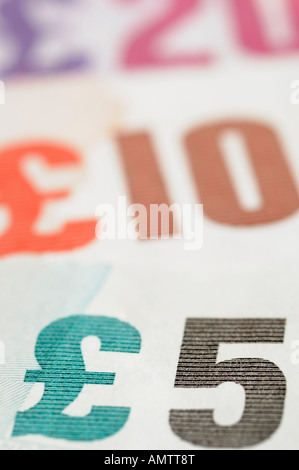 British Pound Note Close Up Banque D'Images