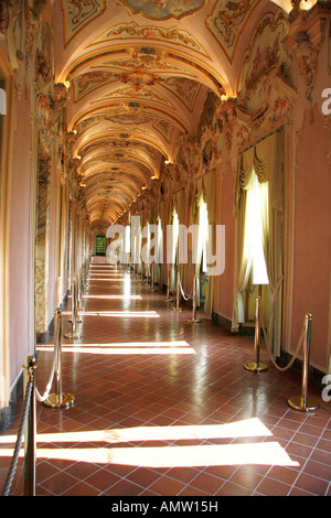 Galerie rococo magnifique Pinacoteca Civiva e Galleria Di Arte Contemporanea,dans le Musée,Palazzo Pianetti.Le Marches Jesi Italie Banque D'Images